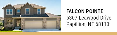 Falcon Pointe model homes in Papillion